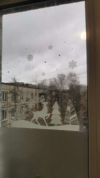Фотография покупателя товара Наклейки на окна многоразовые «Новогодние снежинки», 33×50 см - Фото 7