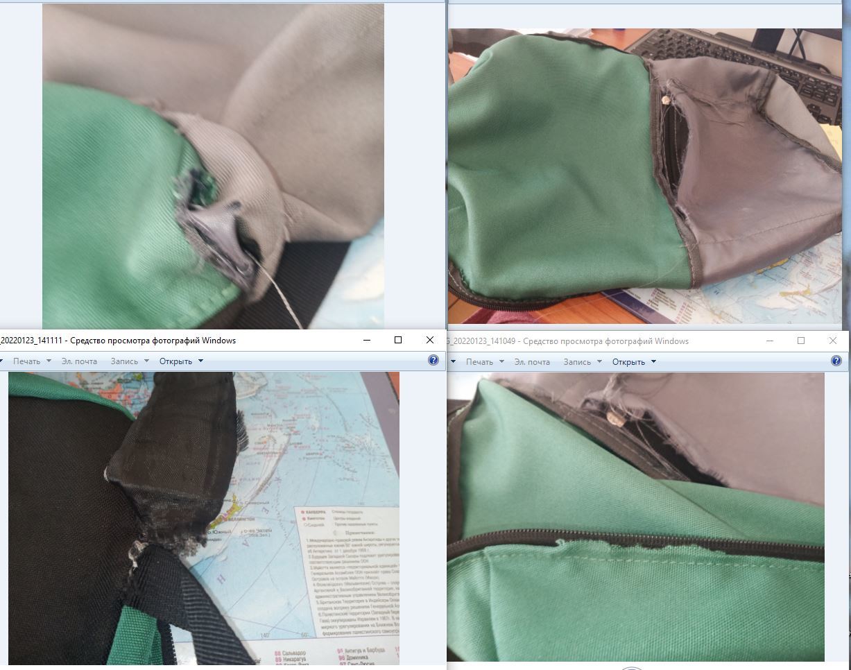 Фотография покупателя товара Рюкзак текстильный с карманом, серый/зеленый, 22х13х30 см - Фото 1