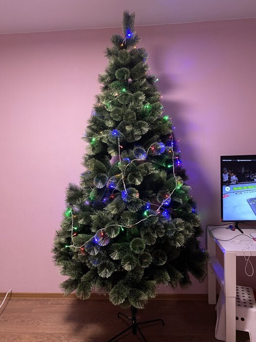 Фотография покупателя товара Искусственная ёлка «Зимнее волшебство. Кедр», 240 см, d нижнего яруса 135 см, d иголок 10 см, 510 веток отгибаются - Фото 1