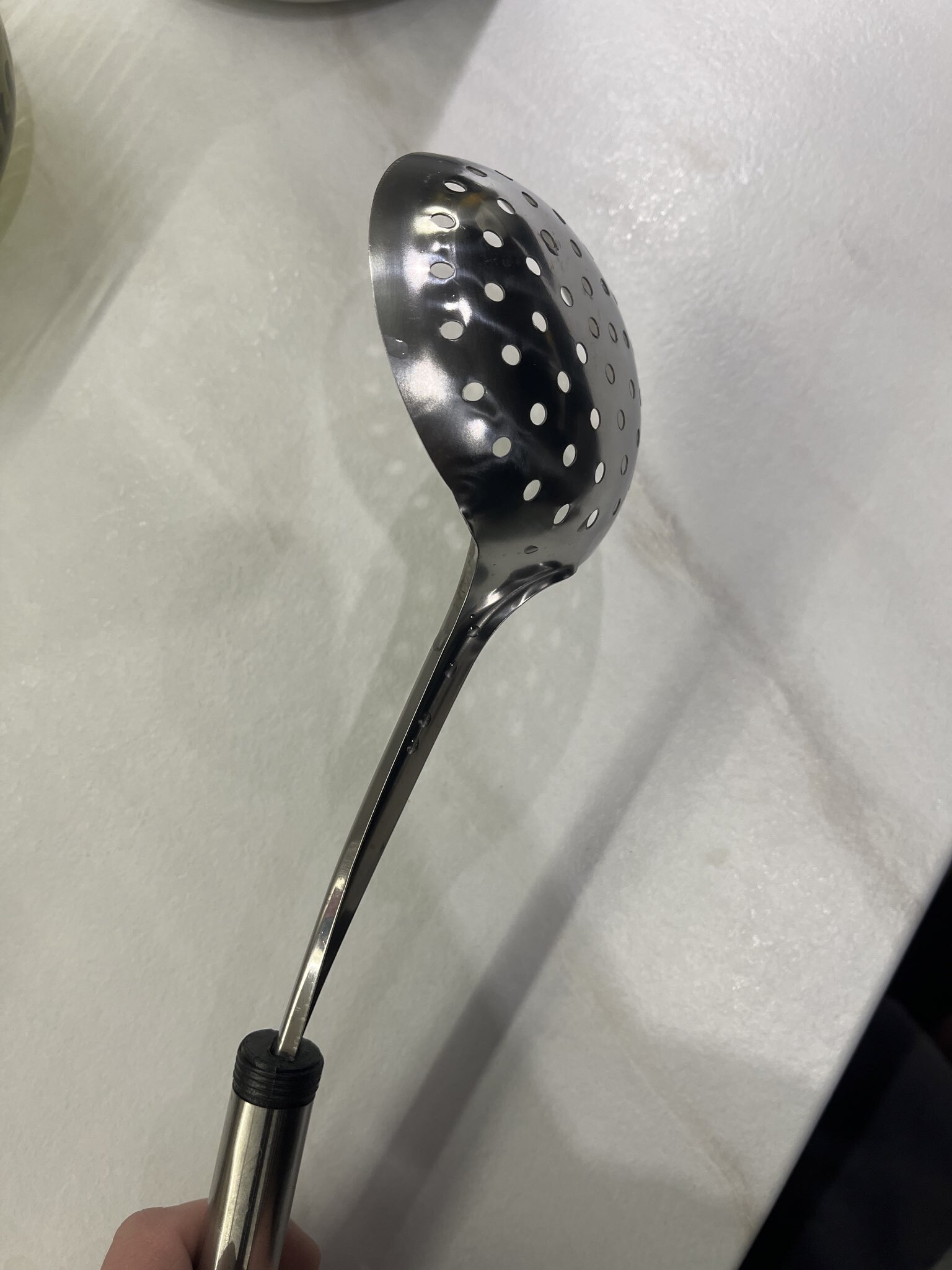 Фотография покупателя товара Шумовка из нержавеющей стали Доляна «Премиум», 32 см, цвет серебряный - Фото 1