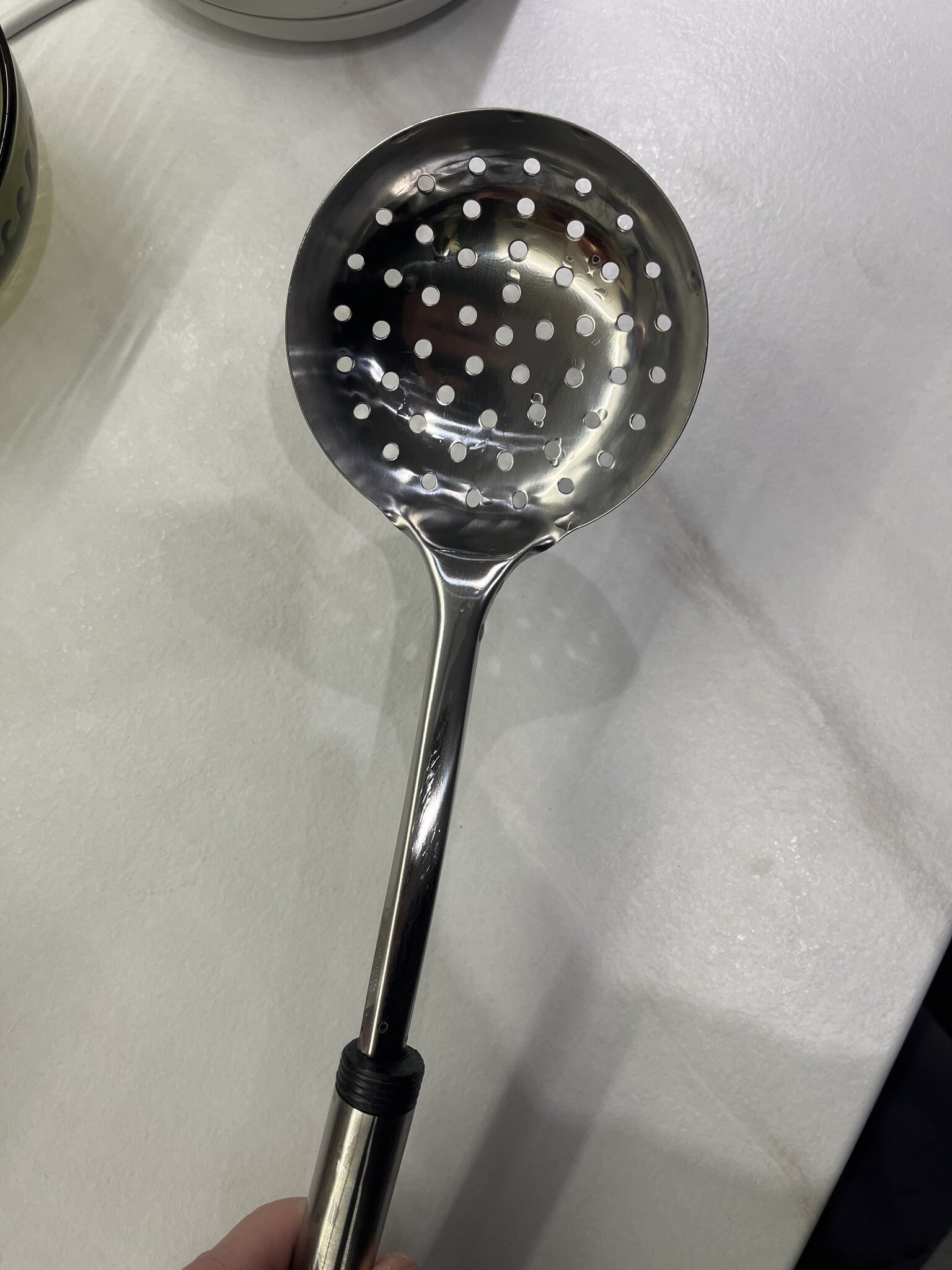 Фотография покупателя товара Шумовка из нержавеющей стали Доляна «Премиум», 32 см, цвет серебряный - Фото 2