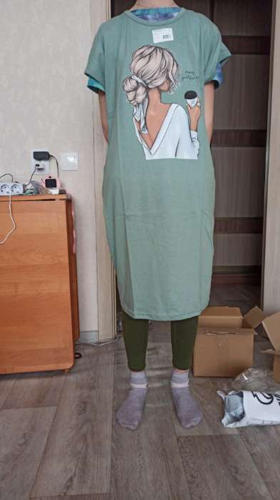 Фотография покупателя товара Платье домашнее женское, цвет мята, размер 46 - Фото 9