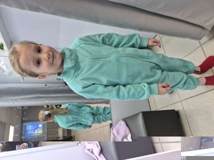 Фотография покупателя товара Комбинезон детский флисовый, зелёный, рост 98-104 см - Фото 1