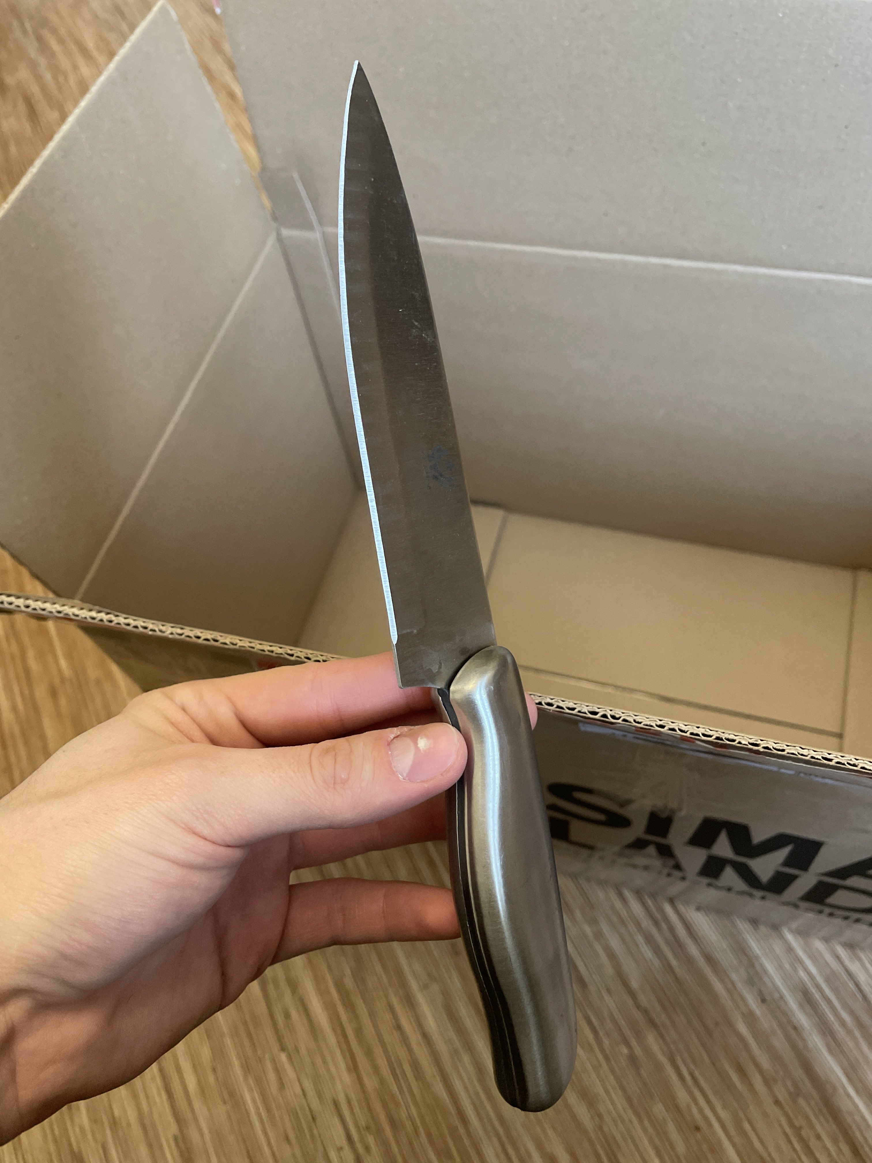 Фотография покупателя товара Нож кухонный «Металлик», лезвие 15 см, цвет серебристый