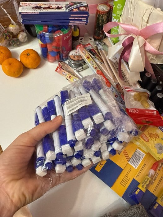 Фотография покупателя товара УЦЕНКА Маркер для доски, узел 2.0 мм, ширина линии 2.0 мм, с губкой, водный, синий - Фото 1