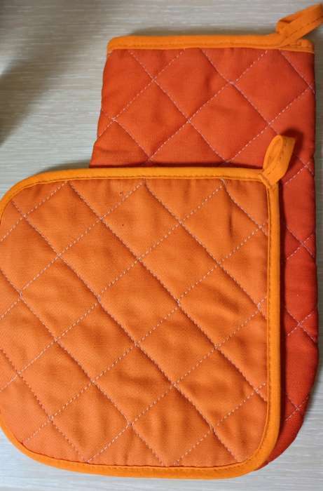 Фотография покупателя товара Набор кухонный «Этель. Кролики»: варежка-прихватка 20×28 см, прихватка 19×19 см,100% хлопок - Фото 3