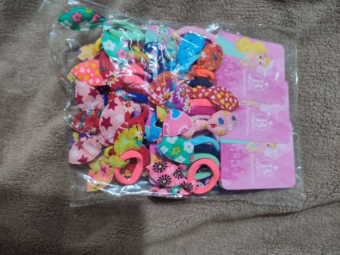 Фотография покупателя товара Резинки для волос «Бантик», набор 5 шт., бант - Фото 1