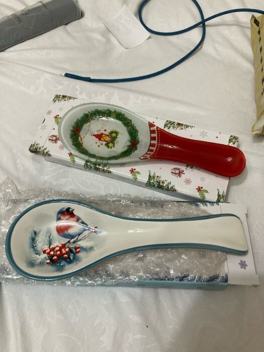 Фотография покупателя товара Подставка под ложку новогодняя Доляна «Сказочные истории», 21.5×7.5×1.5 см, стекло, красная - Фото 1