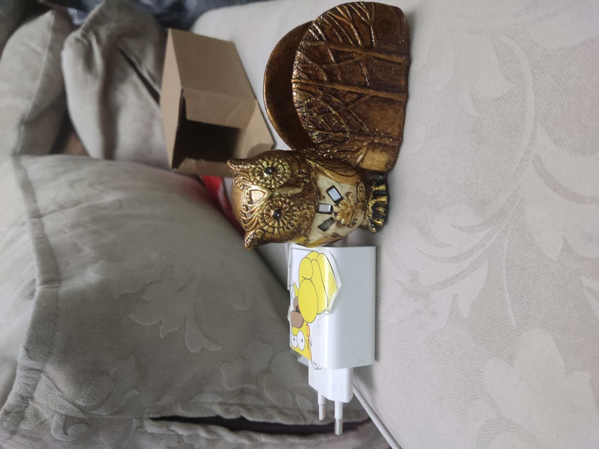 Фотография покупателя товара Фигурка - визитница полистоун «Совушка в лесу», 10.5×4.5×7.5 см - Фото 1