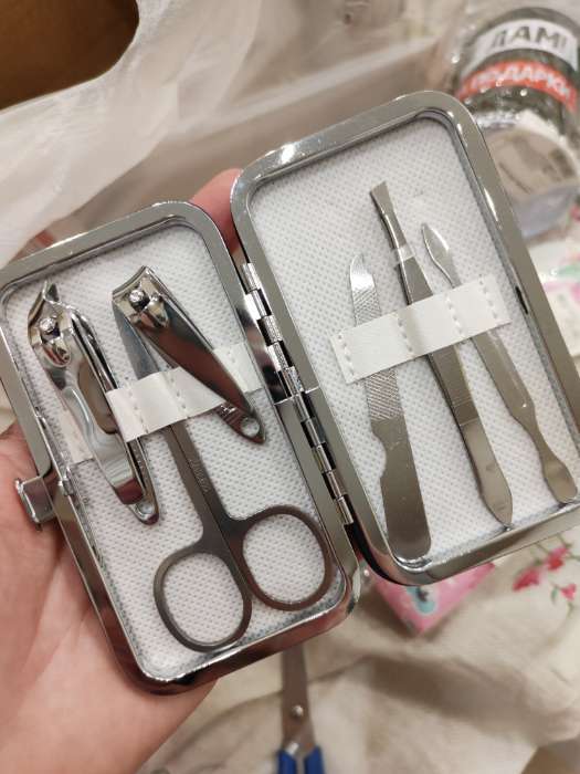 Фотография покупателя товара УЦЕНКА Набор маникюрный «Эстетика», 6 предметов, разноцветный - Фото 3