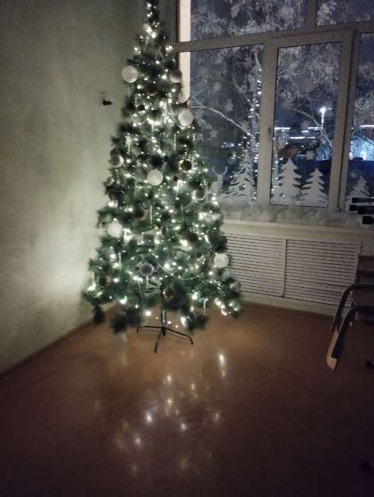 Фотография покупателя товара Ёлочные игрушки, шары новогодние, пластик, набор d=10 см, 4 шт. «Туман» белый - Фото 1