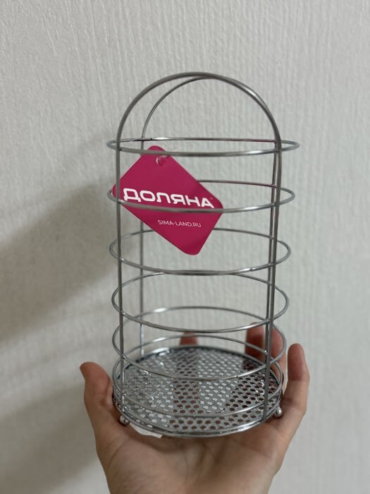 Фотография покупателя товара Сушилка для столовых приборов Доляна, 10×10×18 см, хромированная - Фото 1