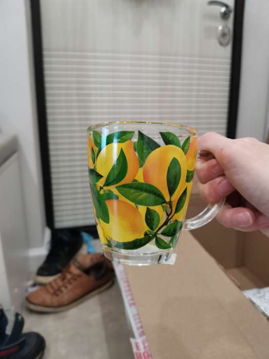 Фотография покупателя товара Кружка «Лимоны», стеклянная, 350 мл
