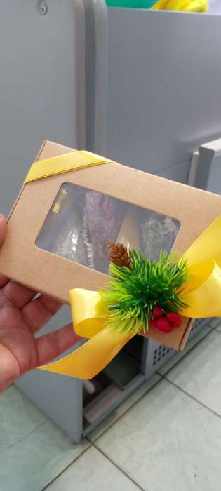 Фотография покупателя товара Коробка складная, крышка-дно, с окном, крафт, 25×25×7.5 см - Фото 1