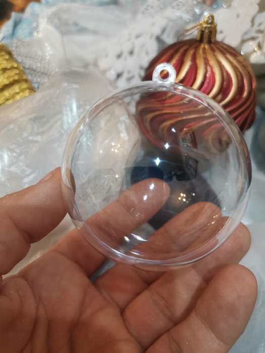 Фотография покупателя товара Ёлочный шар заготовка, раздельные части «Шар», диаметр собранного 9 см - Фото 2