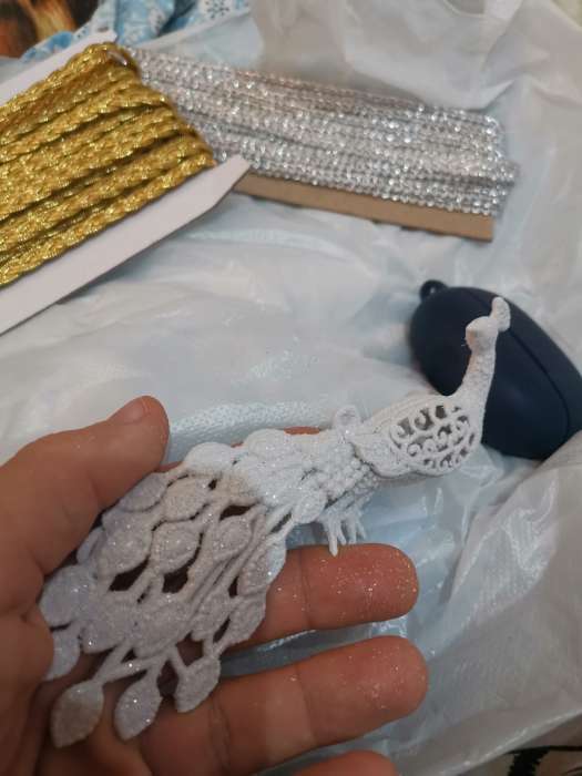 Фотография покупателя товара Ёлочные игрушки 2 шт. «Зимнее волшебство. Павлин» пластик, 5.5×16 см, белый - Фото 4