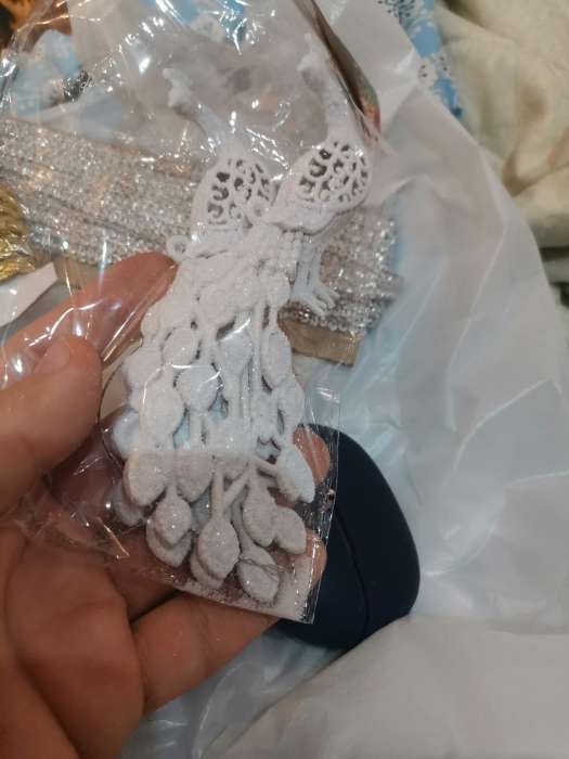 Фотография покупателя товара Ёлочные игрушки 2 шт. «Зимнее волшебство. Павлин» пластик, 5.5×16 см, белый - Фото 3