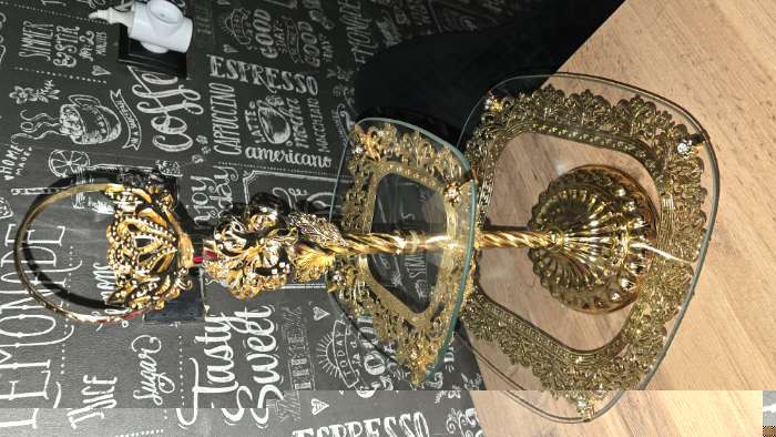 Фотография покупателя товара Этажерка-фруктовница «Расцвет», 2 яруса, d=18/29 см, h=49 см, квадратная, стекло - Фото 2