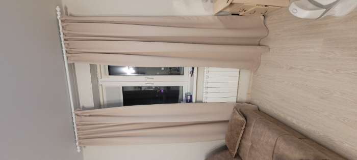 Фотография покупателя товара Штора портьерная Witerra Матовый 135х260см 2 шт, бежевый, блэкаут, пэ100% - Фото 1