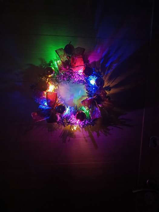 Фотография покупателя товара Венок новогодний d=22 см «Зимнее волшебство. Уютная сказка» с бантиками - Фото 2