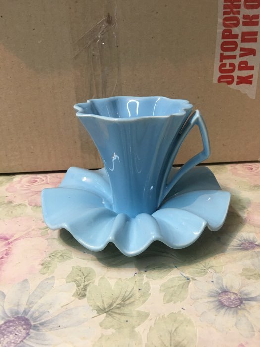 Фотография покупателя товара Чайная пара "Лотос голубой", 2 предмета, блюдце, кружка 0.2 л - Фото 4