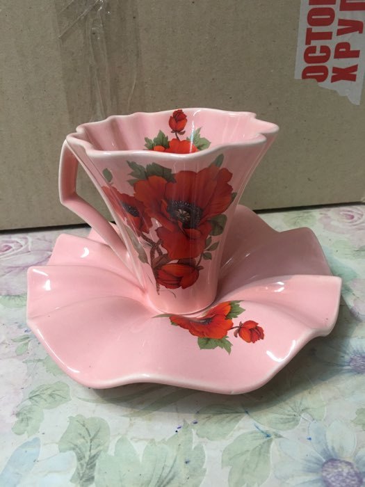 Фотография покупателя товара Чайная пара "Лотос розовый", деколь, 2 предмета, блюдце, кружка 0.2 л, микс - Фото 2