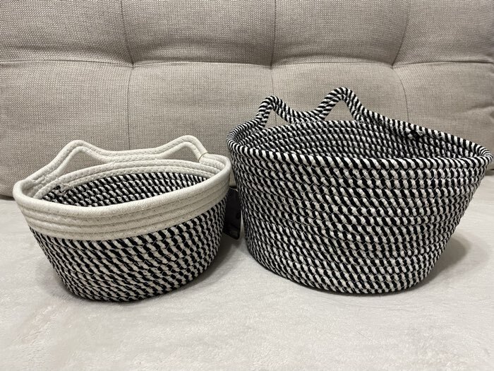 Фотография покупателя товара Корзина для хранения LaDо́m «Кэтс», плетёная, ручной работы, с ручками, хлопок, 22×22×12.5 см - Фото 1