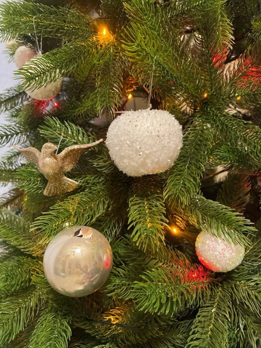 Фотография покупателя товара Ёлочные игрушки 3 шт. «Яблочко» 7×7.5 см, белый - Фото 1