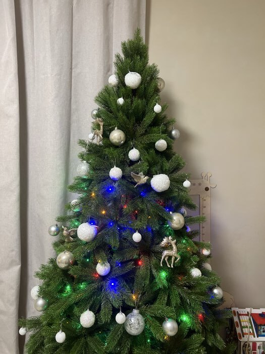 Фотография покупателя товара Ёлочные игрушки «Пушинка - бисер», шары новогодние, d=6.5 см, набор 6 шт., белый - Фото 1