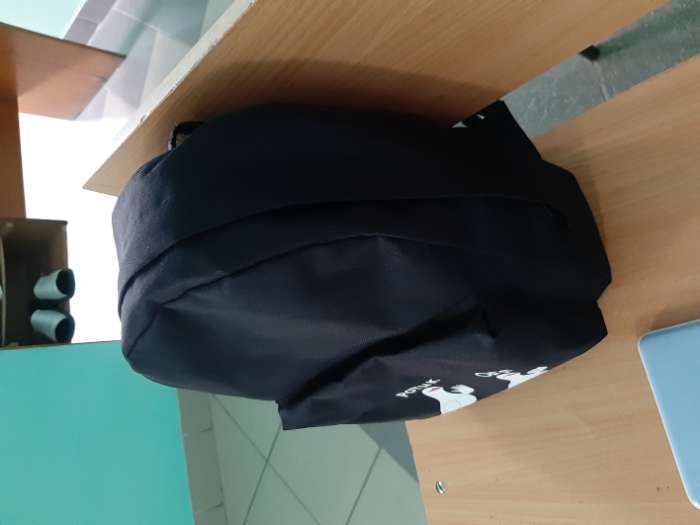 Фотография покупателя товара Рюкзак молодёжный «Ротик Off», 29х12х37 см, отдел на молнии, наружный карман, цвет чёрный - Фото 4