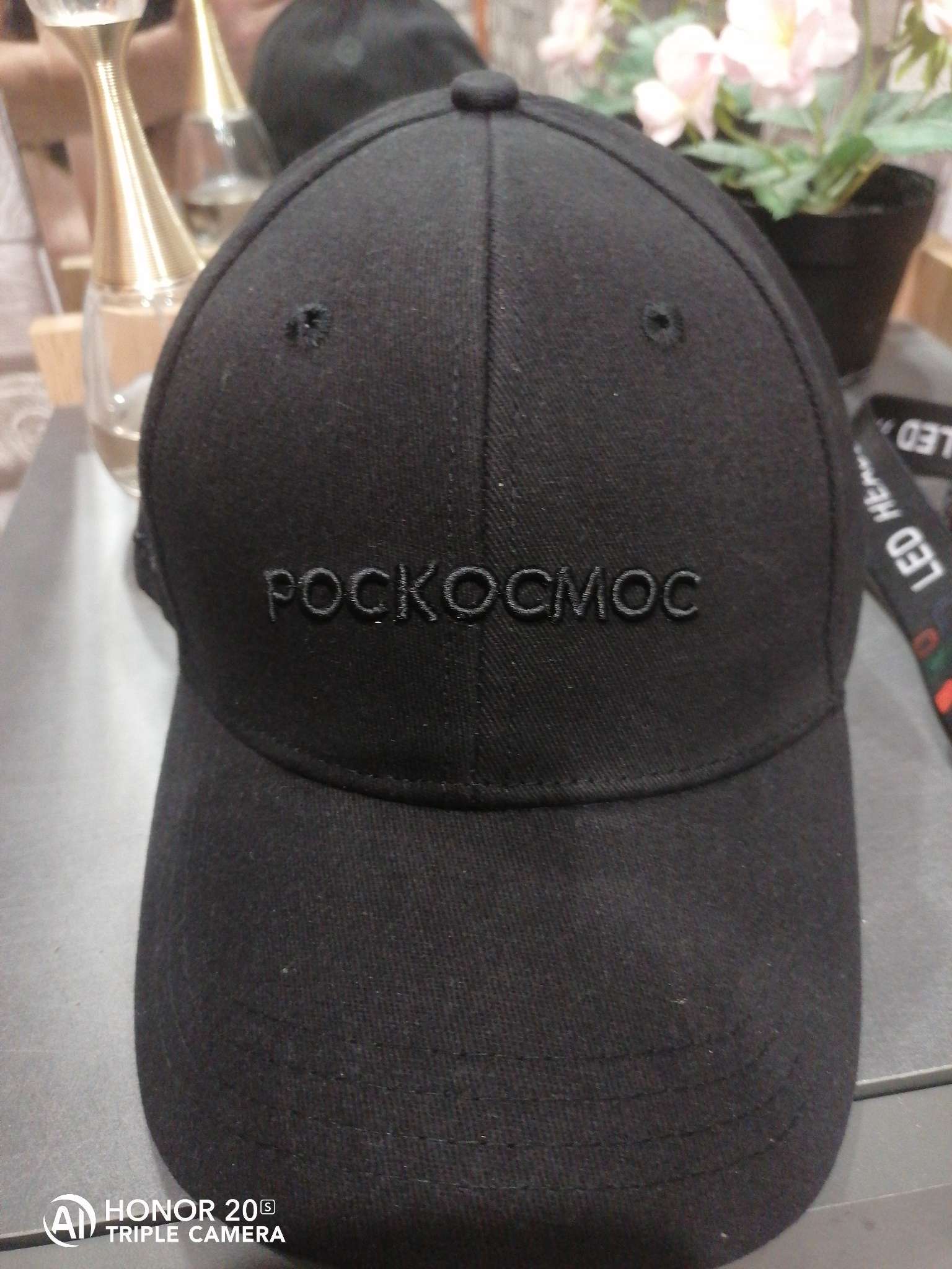 Фотография покупателя товара Кепка РОСКОСМОС х ONLYTOP, р. 56-58, чёрная - Фото 1