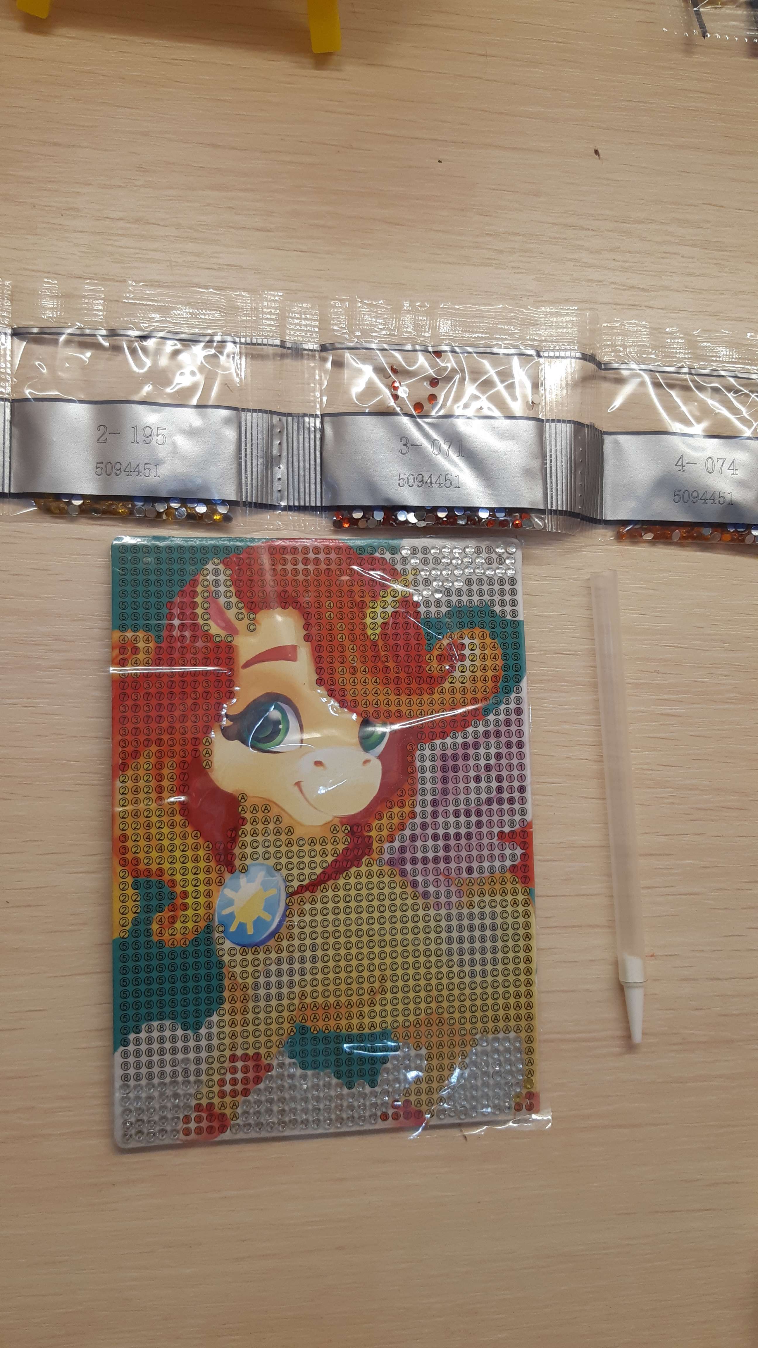 Фотография покупателя товара Алмазная мозаика с частичным заполнением на подставке для детей «Звёздный единорог»