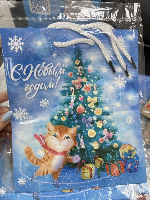 Фотография покупателя товара УЦЕНКА Пакет подарочный ламинированный новогодний «Новый год», ML 21×25×8 см, МИКС - Фото 4