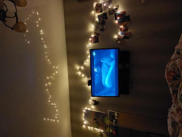 Фотография покупателя товара Гирлянда «Нить» 10 м, IP20, белая нить, 100 LED, 8 режимов, 220 В, свечение мульти - Фото 1