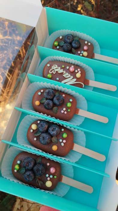 Фотография покупателя товара Коробка складная с окном под 5 эклеров зеленая, 25×15×6.6 см