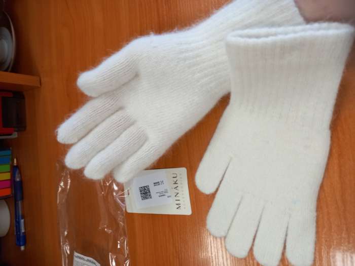 Фотография покупателя товара Перчатки женские MINAKU, молочные, 25 см - Фото 2