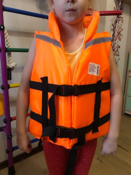 Фотография покупателя товара Жилет страховочный детский с подголовником, оранжевый - Фото 2