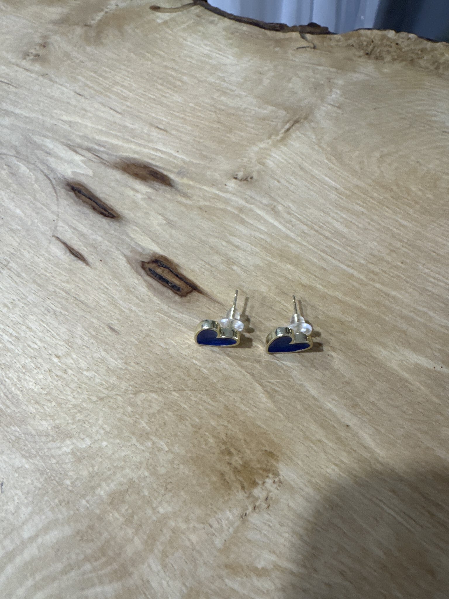 Фотография покупателя товара Серьги с эмалью «Сердце» мультик, цвет синий в золоте - Фото 1