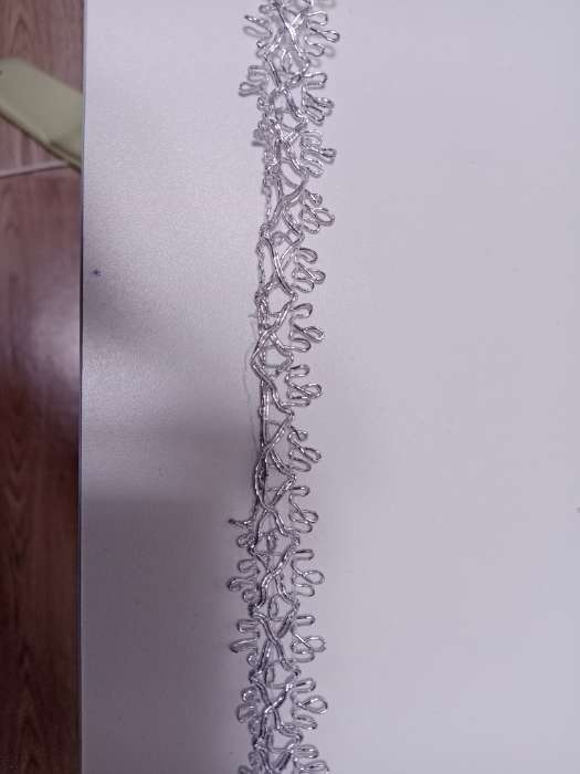 Фотография покупателя товара Тесьма декоративная серебро, ширина 2.6 см, 25 метров - Фото 1