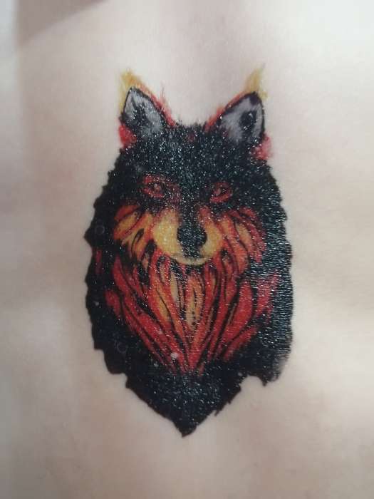 Фотография покупателя товара Татуировка на тело "Переводной волк" 5,6х12 см - Фото 1