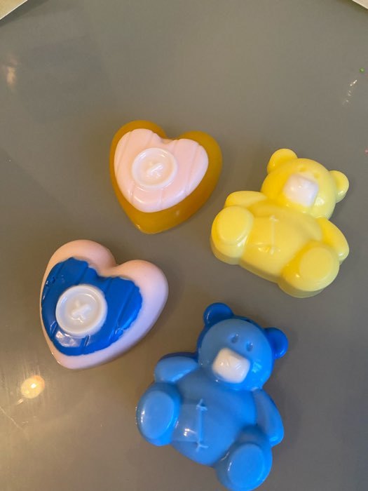 Фотография покупателя товара Форма силиконовая для выпечки Доляна «Мишка и сердце», 17×15 см, 4 ячейки, цвет МИКС
