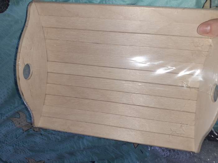Фотография покупателя товара Хлебная корзинка деревянная "Колосок", 29×24×13.5 см - Фото 2