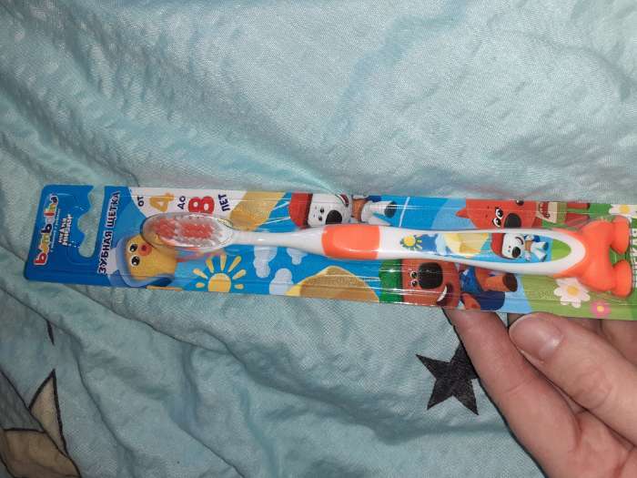 Фотография покупателя товара Зубная щётка детская Bambolina «МиМиМишки» мягкая, с подушечкой для чистки языка, 4-8 лет - Фото 5