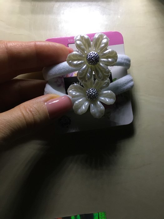 Фотография покупателя товара Резинка для волос "Лилия кружевная" (набор 2 шт) белый