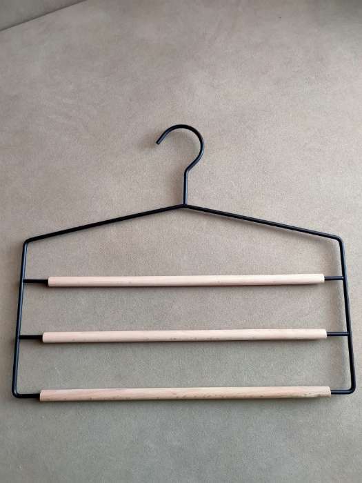 Фотография покупателя товара Плечики - вешалка для брюк и юбок LaDо́m Laconique, многоуровневая, 37×31.5×1.1 см, чёрные - Фото 1