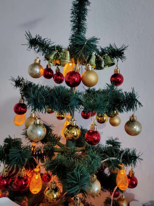 Фотография покупателя товара Ёлочные игрушки «Глянец», шары новогодние, d=3 см, набор 6 шт., красный - Фото 3