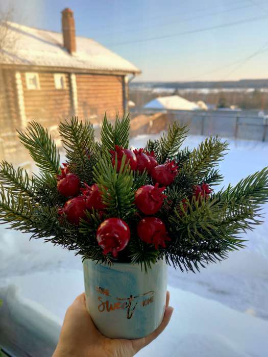 Фотография покупателя товара Ветка декоративная новогодняя, набор 10 шт., размер 1 шт. — 23×7×2 см - Фото 9