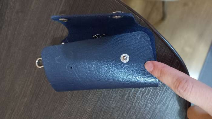 Фотография покупателя товара Ключница на кнопках, длина 11 см, 7 карабинов, цвет синий - Фото 5