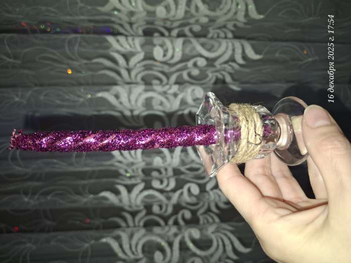 Фотография покупателя товара Подсвечник стеклянный, для высоких свечей, 5×5.5 см - Фото 4