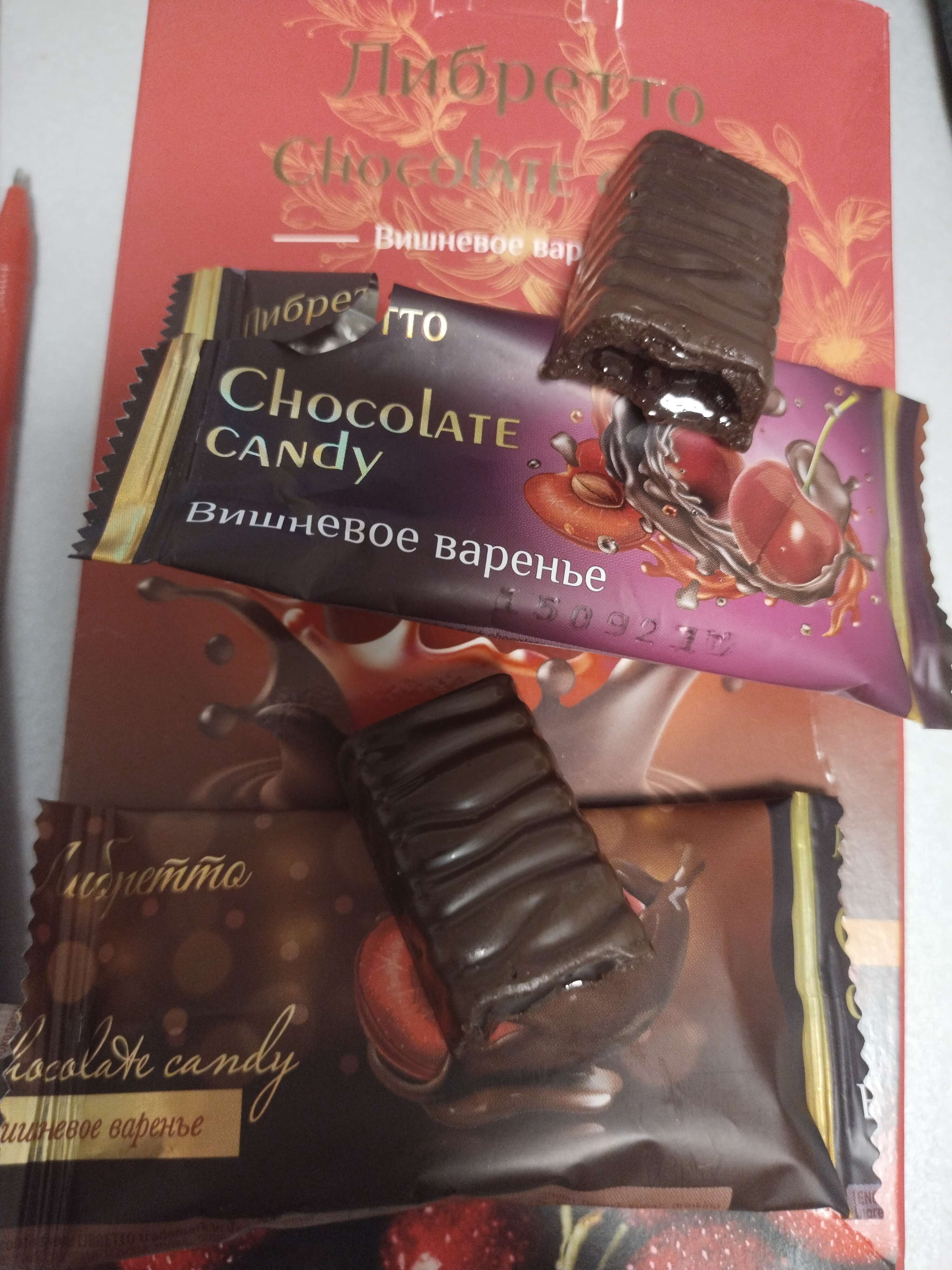 Фотография покупателя товара Конфеты «Либретто» в тёмном шоколаде с вишнёвым вареньем, 144 г - Фото 1